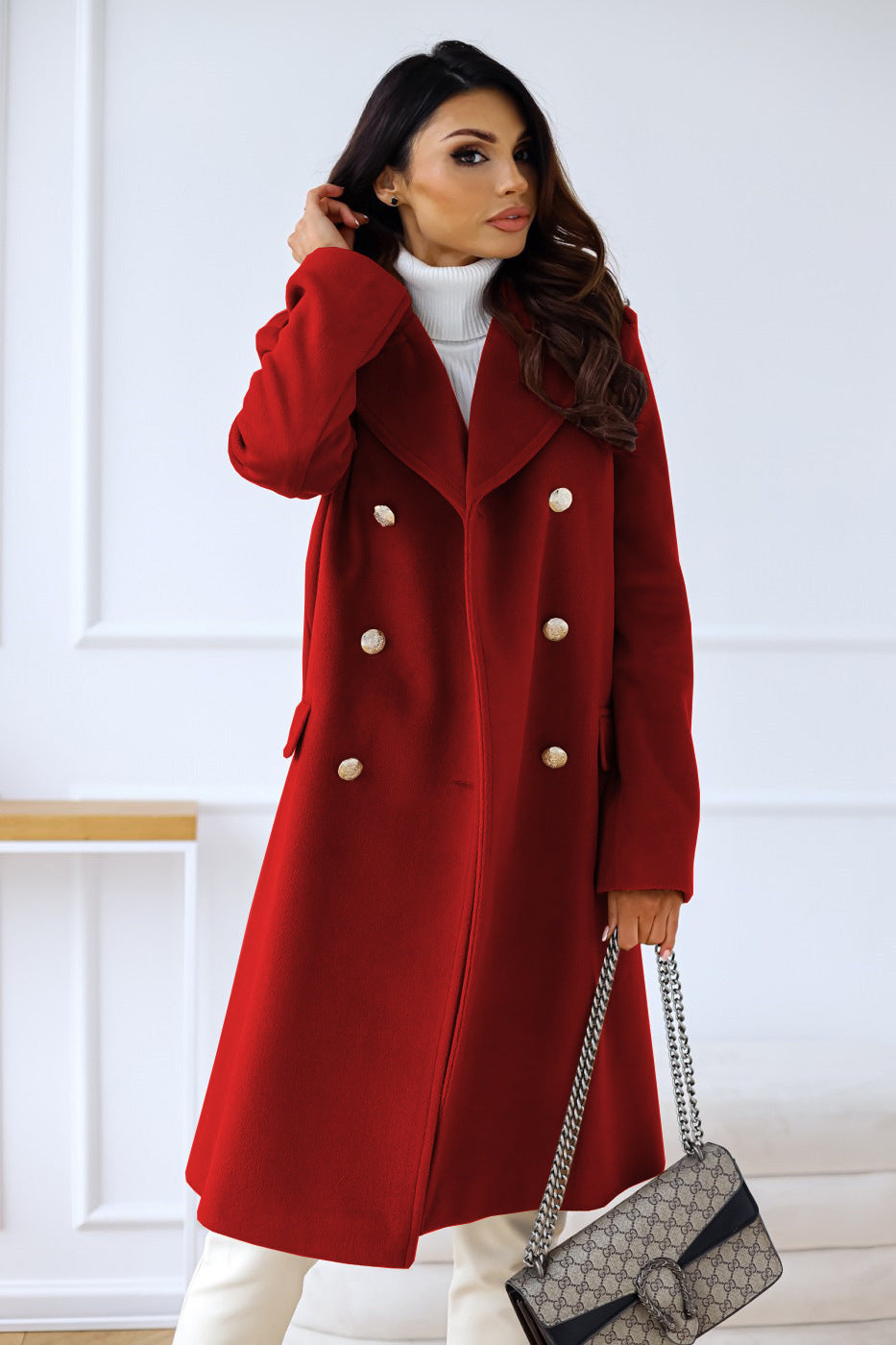 Double-Breasted Coat for Women