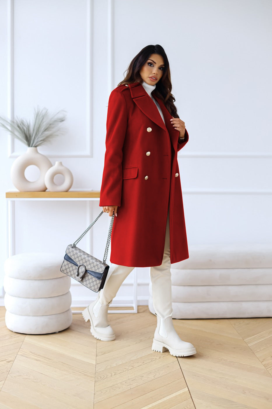 Double-Breasted Coat for Women