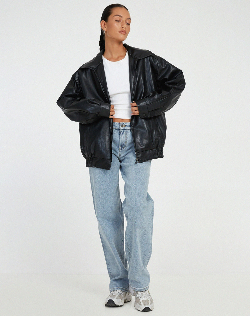 Loose Leather Jacket for Women