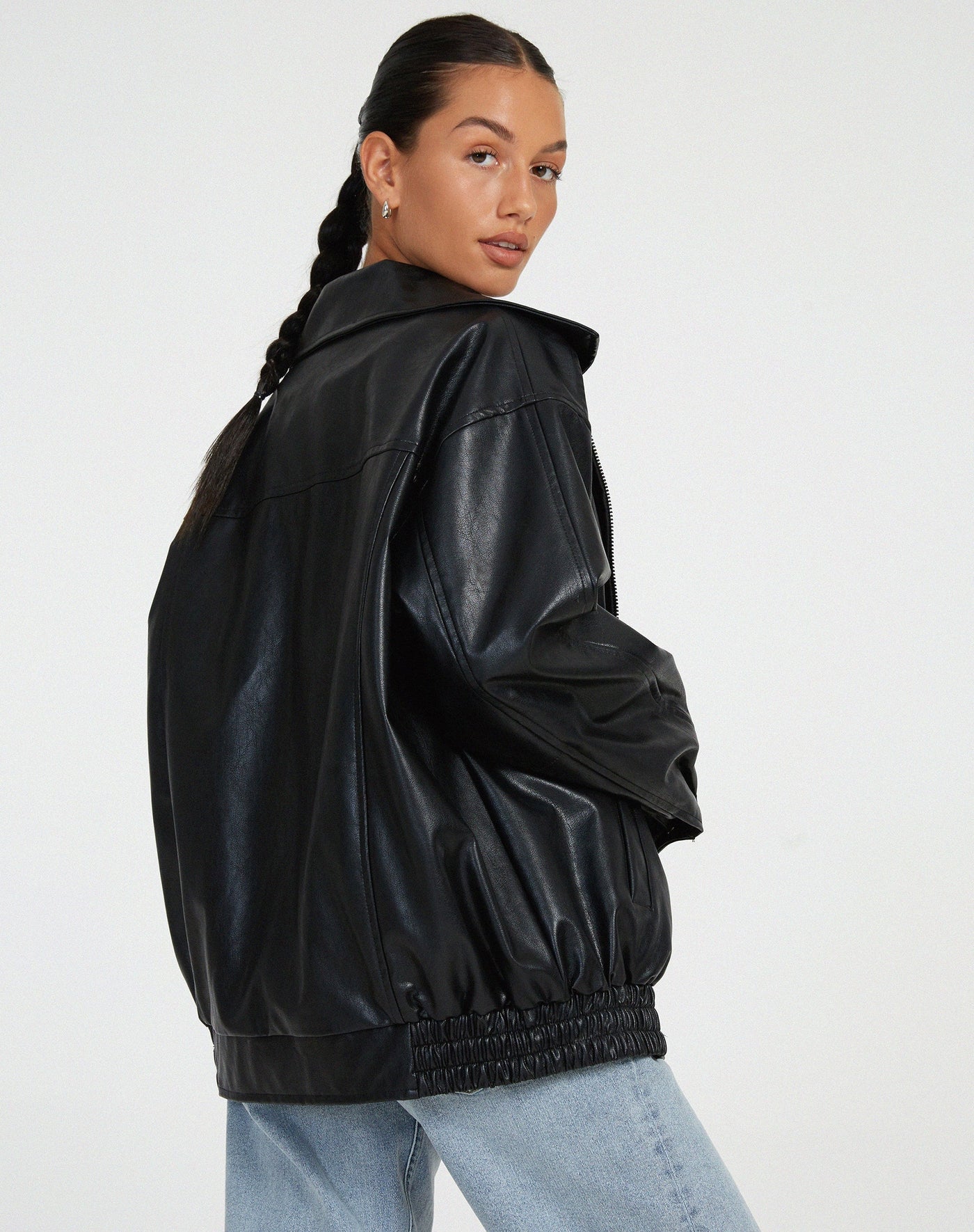Loose Leather Jacket for Women